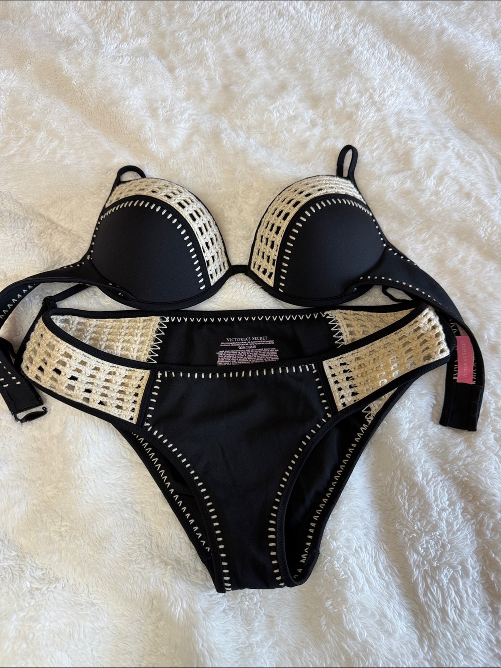 Victoria's Secret Fabulous Getaway Crochet Trim Surf Bikini 2016